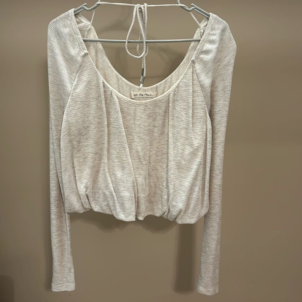 We The Free thermal crop top tie back